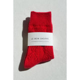 Cashmere Pointelle Socks | Red