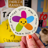 Never Settle Petal Sticker