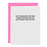 Backs Go Out Birthday Card