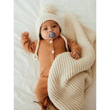 Garter Stitch Knit Baby Blanket | Natural