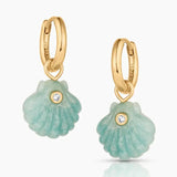 Coquille Hoop Earrings | Amazonite