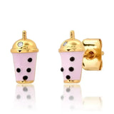 Enamel Boba Earrings | Lilac