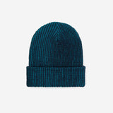 Rib Knit Beanie | Navy + Teal