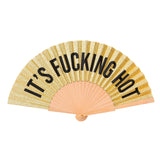 Wooden Fan | Fucking Hot Gold Glitter