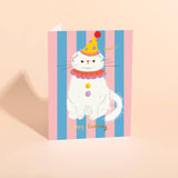 Clowny Cat Birthday Card