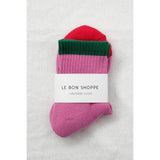 Color Block Girlfriend Socks | Rose + Green