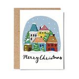 Snowy Village Christmas Card
