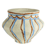 Paper Mache Pot | Painted Stripes