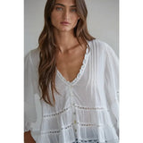 Darcey Cotton V-Neck | White