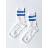Varsity Her Socks | White + Periwinkle