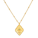 Hamsa Pendant Necklace | Emerald