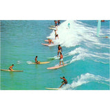 Surfing With Long Boards Postcard