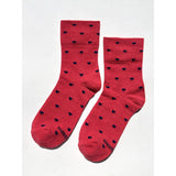 Heart Sneaker Socks | Tomato + Navy
