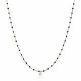 Enamel Station Necklace | Navy