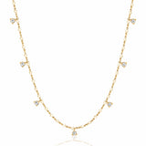 Enamel + CZ Station Necklace | White
