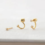 Crystal Arc Earring Jackets | 18K GV