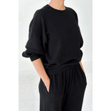 Pointelle Core Sweatshirt | Black