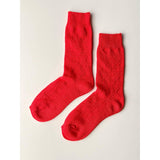 Modal Eyelet Socks | Poppy Red