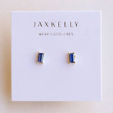 Baguette Studs | Sapphire