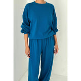 Pointelle Core Sweatshirt | Sea Blue