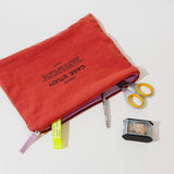Cotton Zipper Go Pouch | Rust + Lavender