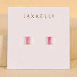 Baguette Studs | Pink Opal