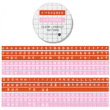 Embossed Letters PET Tape | Red + Pink