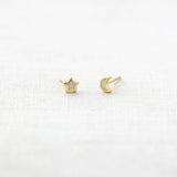 Opal Star + Moon Studs | 18K GV