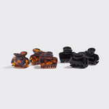 Mini Puffy Claw Clips | Black + Tort