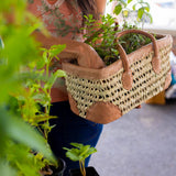Open Weave Basket | Leather Trim