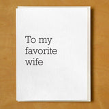 To My Favorite Wife Card