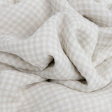 Cotton Muslin Swaddle | Tan Gingham
