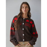 Pippa Cardigan | Dark Chocolate + Red