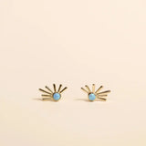 Sun Ray Studs | Fire Opal