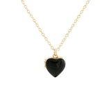 Black Enamel Heart Locket | 18K GV