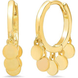 Gold Disc Charm Huggies