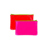 Small Zip Pouch | Fluoro Pink + Fluoro Red