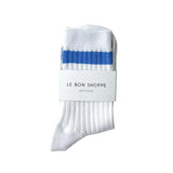 Varsity Her Socks | White + Periwinkle