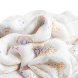Deluxe Muslin Swaddle | Rainbows + Raindrops