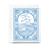 Delft Ducks Baby Card