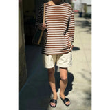 Marseille Boat Neck Top | Coffee Stripe
