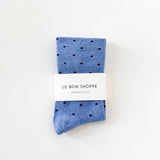 Polka Dot Sneaker Socks | Blue + Navy