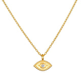 Shielded Spirit Evil Eye Necklace | White Topaz