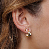 Small Ripple Hoop Earrings | Gold