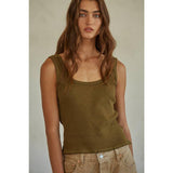 Molly Ribbed Tank | Olive