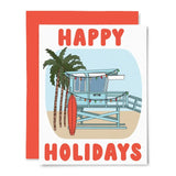 Happy Holidays Lifeguard Tower Card