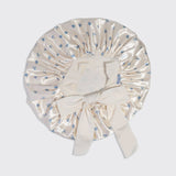 Satin Bonnet | Cream + Coastal Blue