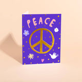 Golden Peace Sign Holiday Card