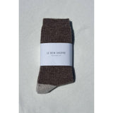 Wool Waffled Socks | Brown + Oatmeal