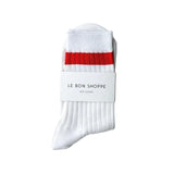 Varsity Her Socks | White + Coral
